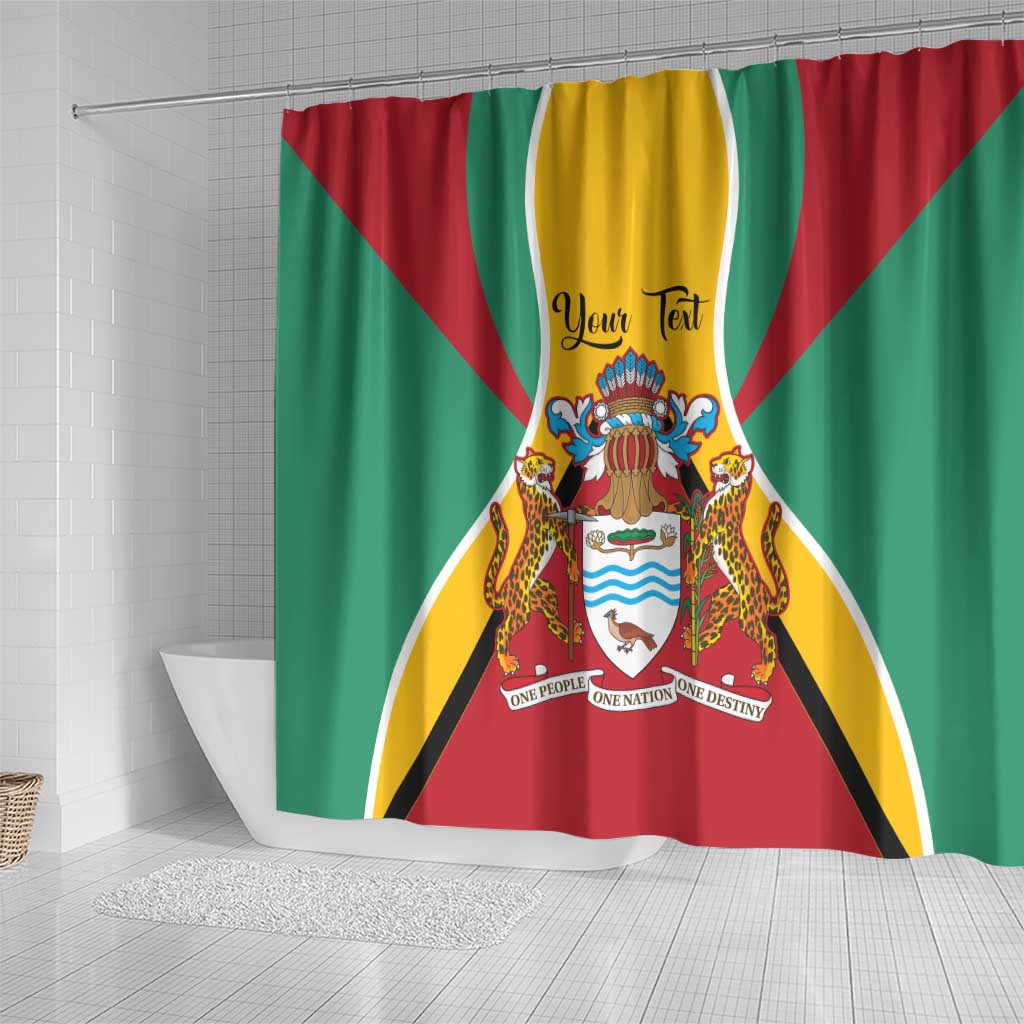 Personalized Guyana Coat Of Arms Shower Curtain Flag Color LT14
