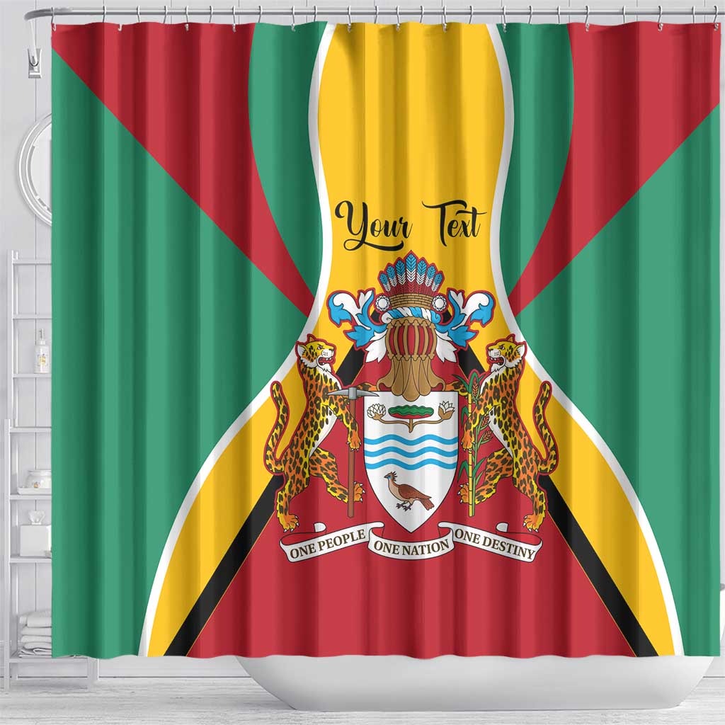 Personalized Guyana Coat Of Arms Shower Curtain Flag Color LT14