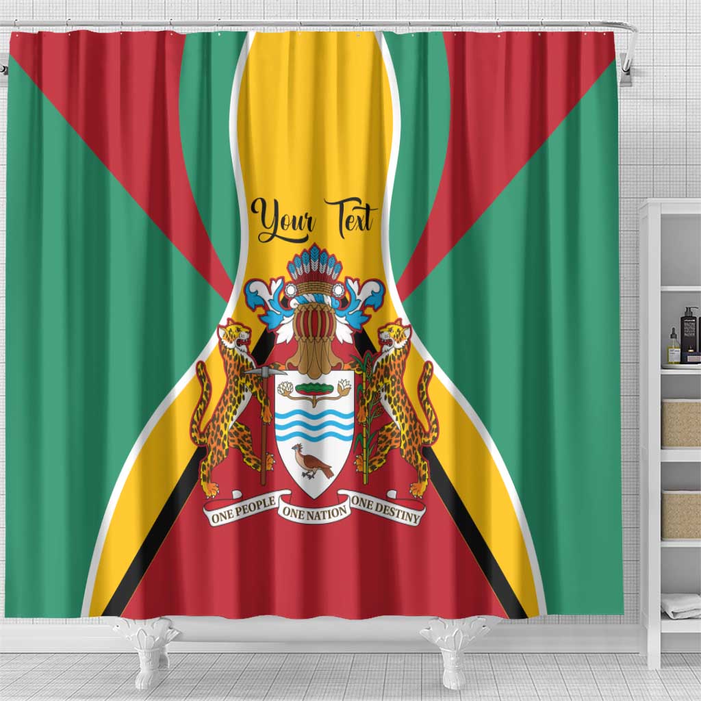 Personalized Guyana Coat Of Arms Shower Curtain Flag Color LT14