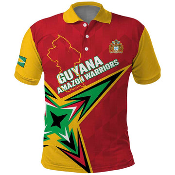 Custom Guyana Cricket Polo Shirt Go Champions Amazon Warriors LT14