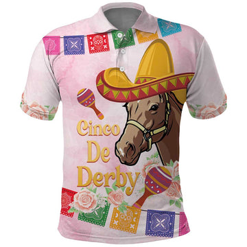 Cinco De Derby Polo Shirt 2025 Sombrero Horse Racing LT14
