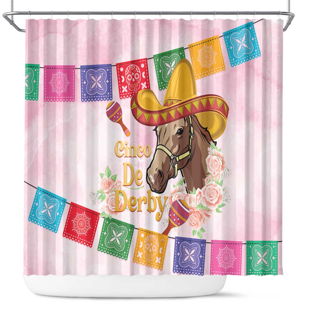 Cinco De Derby Shower Curtain 2025 Sombrero Horse Racing LT14