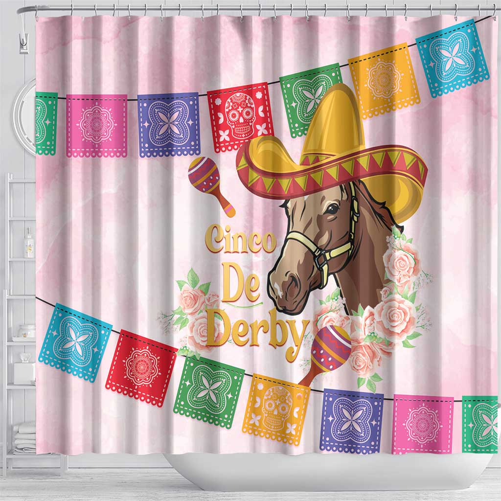 Cinco De Derby Shower Curtain 2025 Sombrero Horse Racing LT14