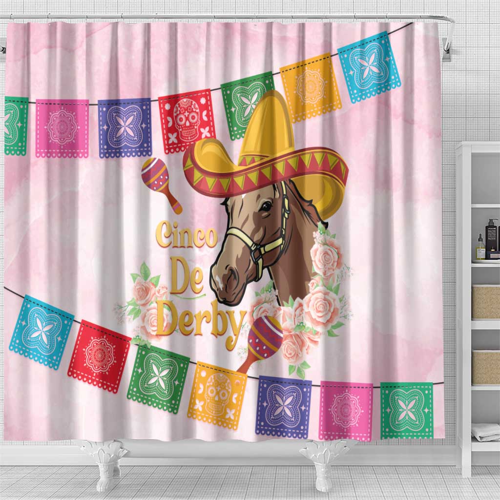 Cinco De Derby Shower Curtain 2025 Sombrero Horse Racing LT14