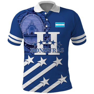 Custom Honduras Football Polo Shirt 2025 Vamos Los Catrachos LT14