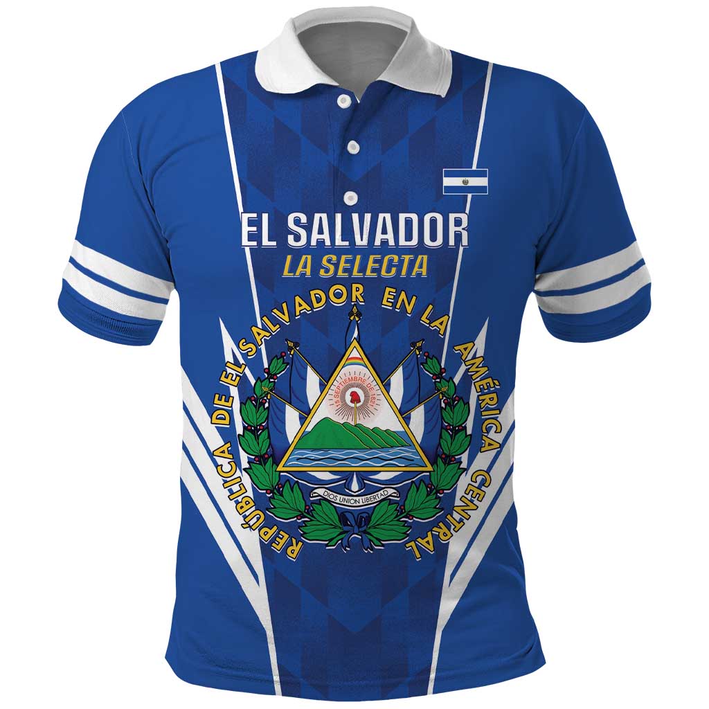 Custom El Salvador Football Polo Shirt 2025 Vamos La Selecta LT14
