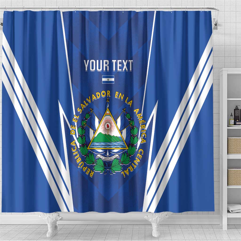 Custom El Salvador Football Shower Curtain 2025 Vamos La Selecta LT14