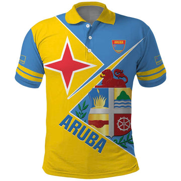 Custom Aruba Football Polo Shirt 2025 Coat Of Arms Style LT14