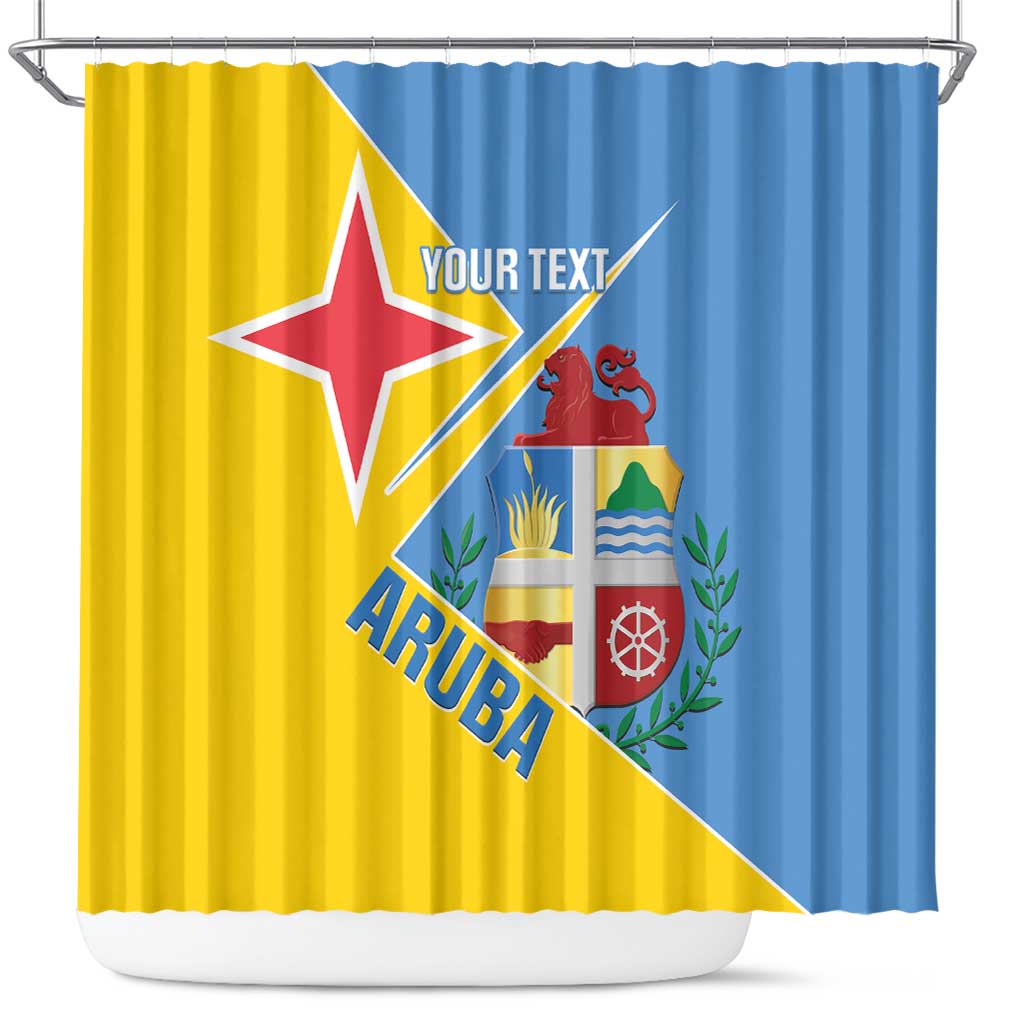 Custom Aruba Football Shower Curtain 2025 Coat Of Arms Style LT14