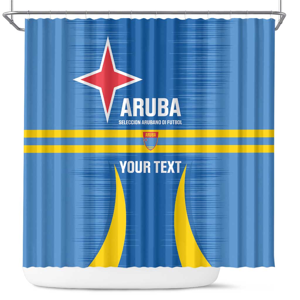 Custom Aruba Football Shower Curtain 2025 Go Champions Flag Color LT14