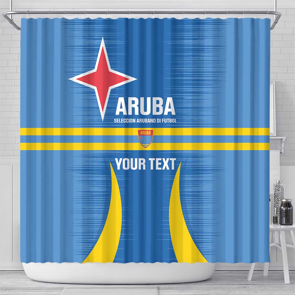 Custom Aruba Football Shower Curtain 2025 Go Champions Flag Color LT14