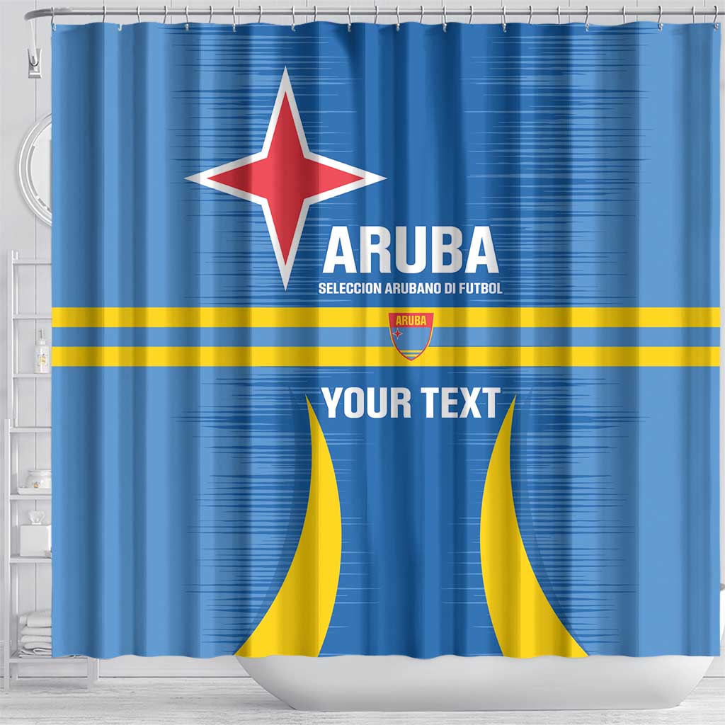 Custom Aruba Football Shower Curtain 2025 Go Champions Flag Color LT14