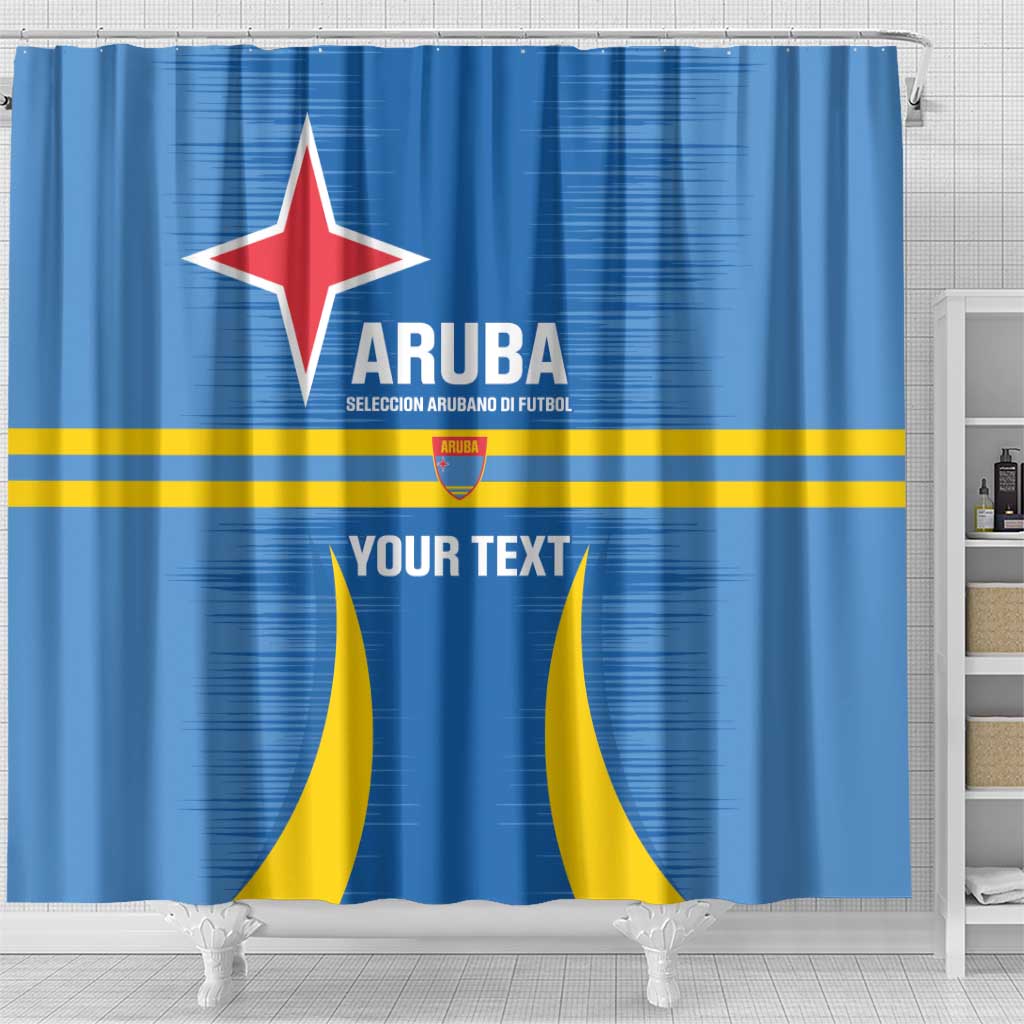 Custom Aruba Football Shower Curtain 2025 Go Champions Flag Color LT14