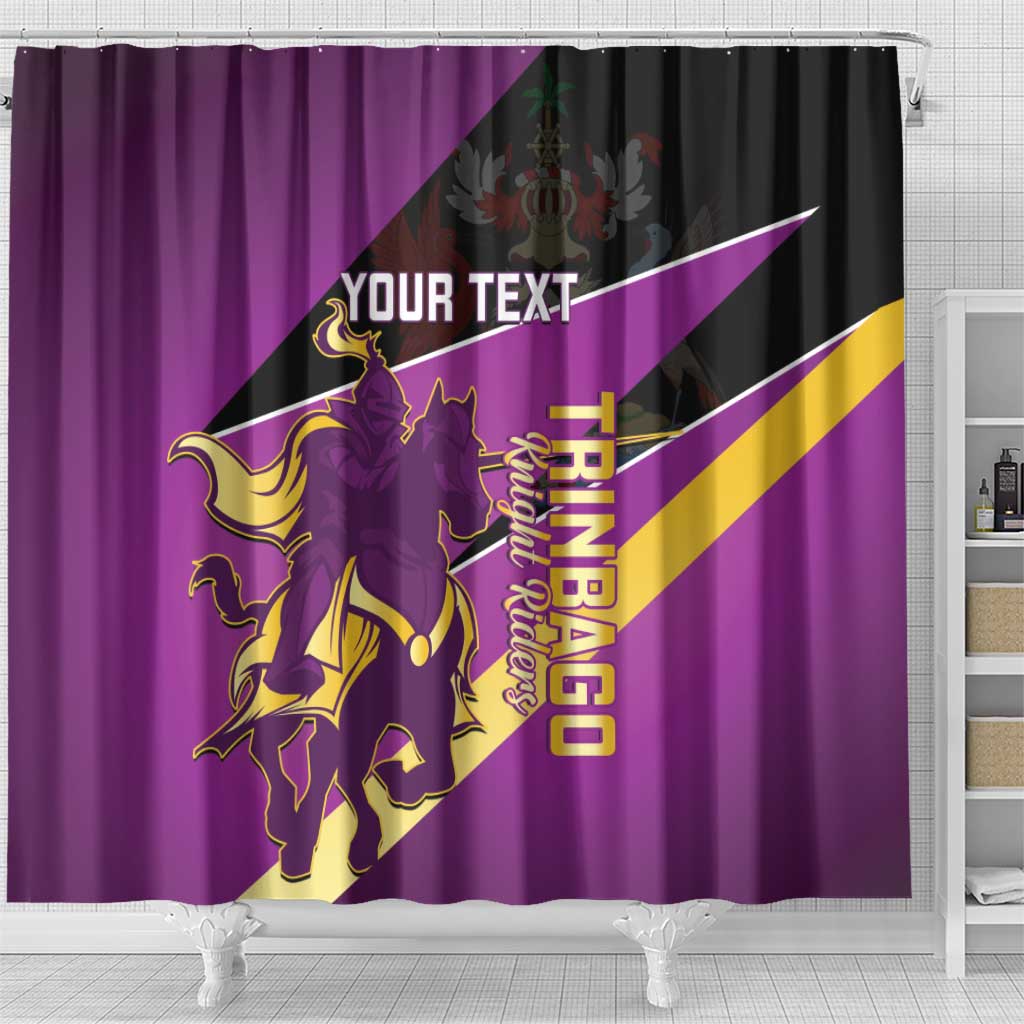 Custom Trinidad and Tobago Cricket Shower Curtain Come On Knight Riders Purple Version LT14