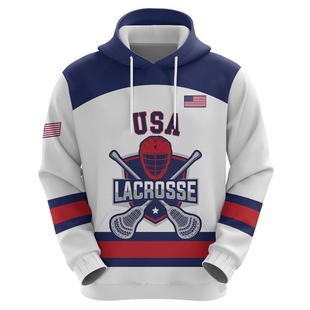Custom United States Lacrosse Hoodie Go Champions White Version LT14