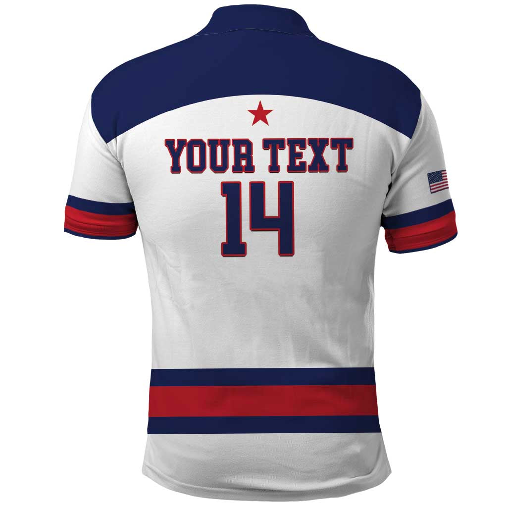 Custom United States Lacrosse Polo Shirt Go Champions White Version LT14