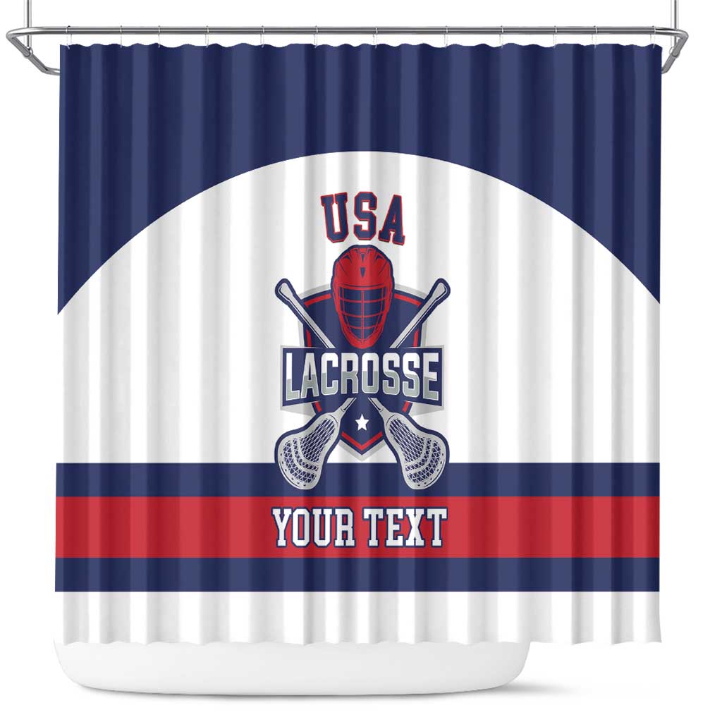 Custom United States Lacrosse Shower Curtain Go Champions White Version LT14