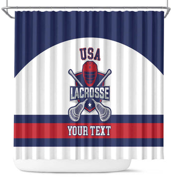 Custom United States Lacrosse Shower Curtain Go Champions White Version LT14