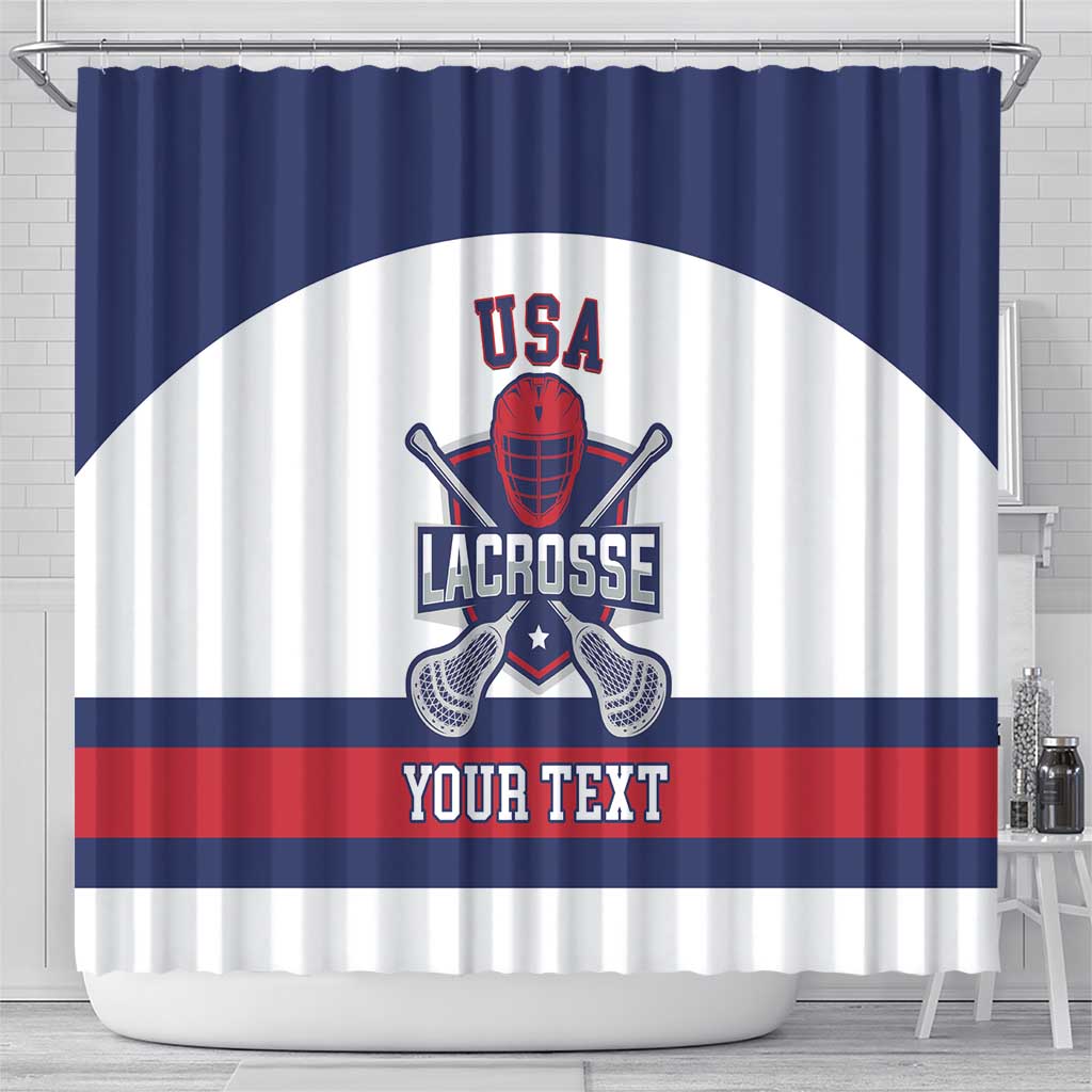 Custom United States Lacrosse Shower Curtain Go Champions White Version LT14