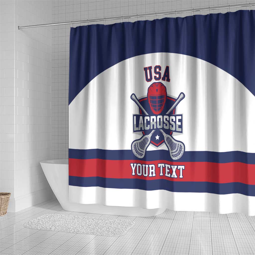 Custom United States Lacrosse Shower Curtain Go Champions White Version LT14