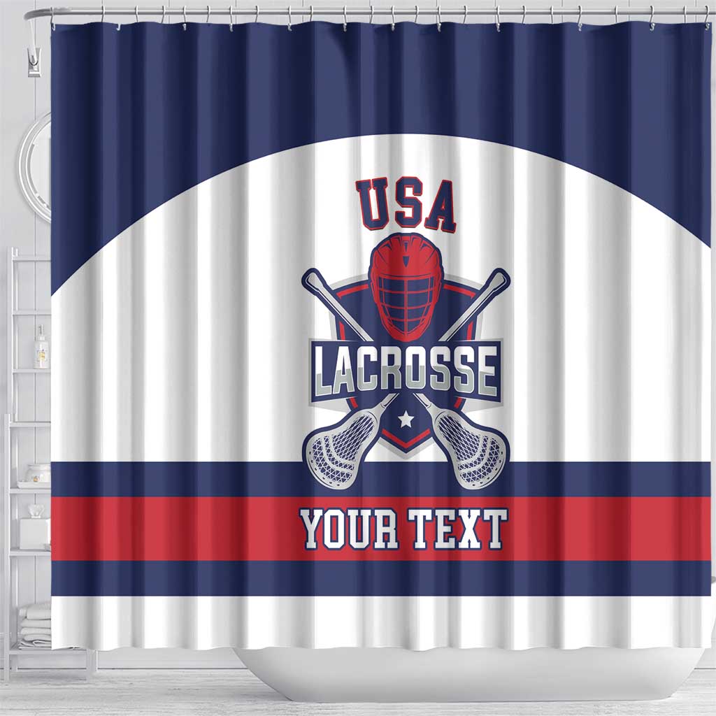 Custom United States Lacrosse Shower Curtain Go Champions White Version LT14