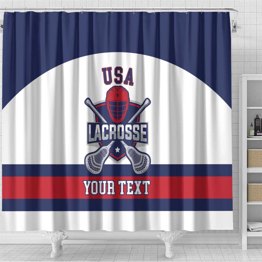 Custom United States Lacrosse Shower Curtain Go Champions White Version LT14