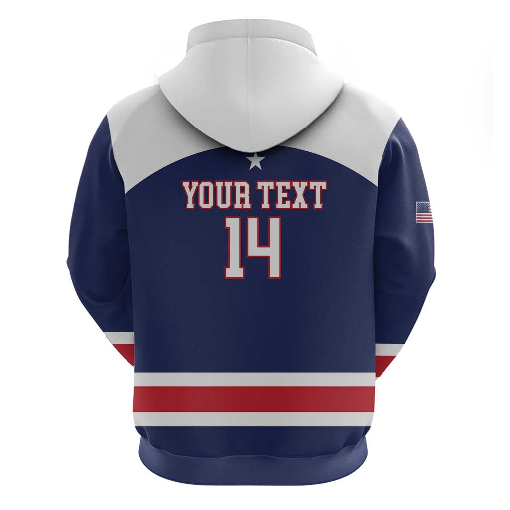 Custom United States Lacrosse Hoodie Go Champions Blue Version LT14