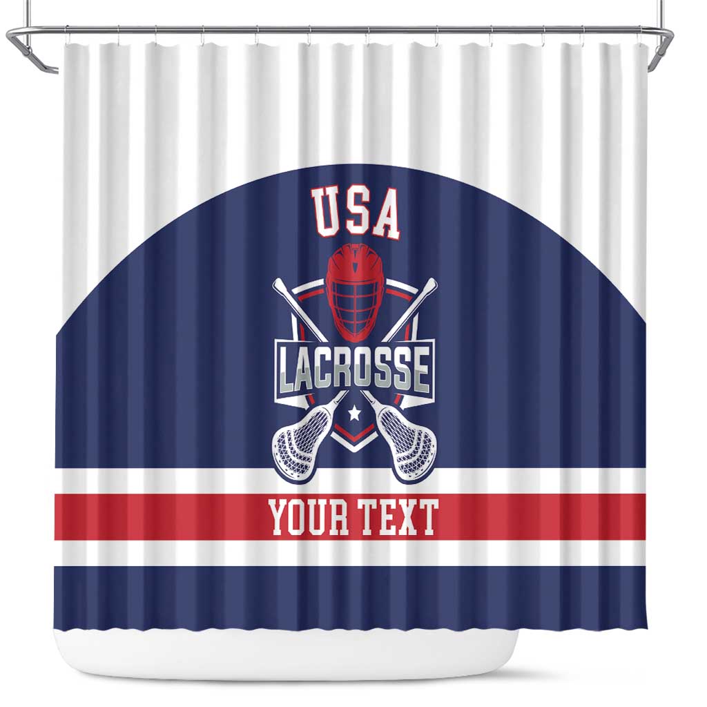 Custom United States Lacrosse Shower Curtain Go Champions Blue Version LT14