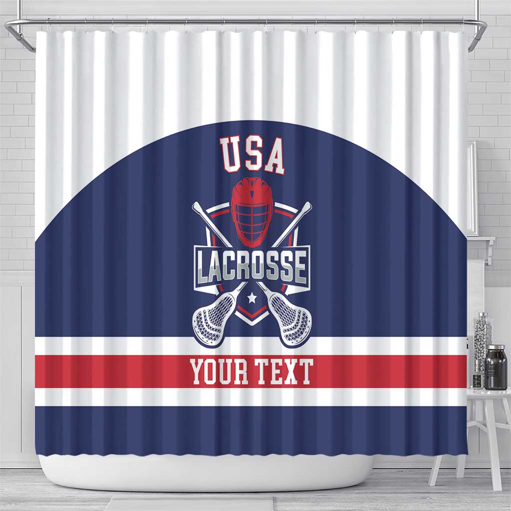 Custom United States Lacrosse Shower Curtain Go Champions Blue Version LT14