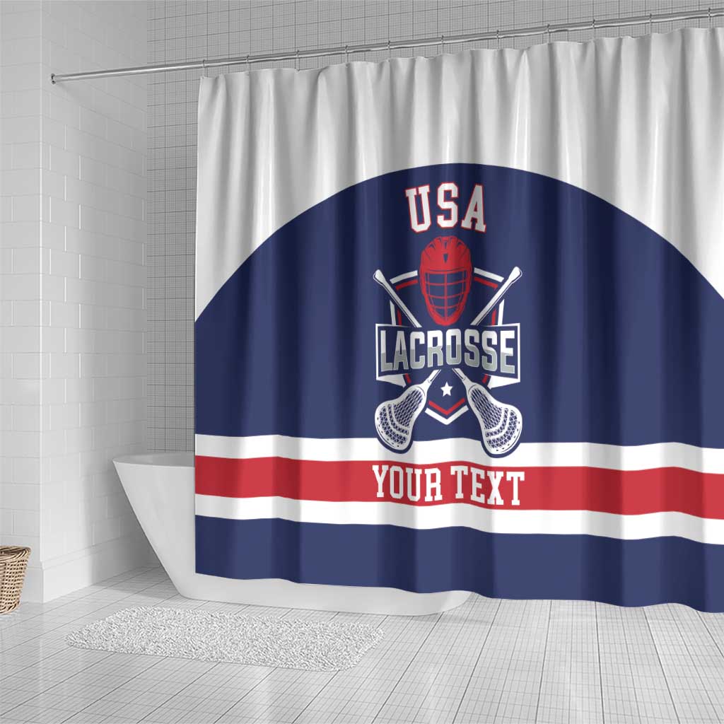 Custom United States Lacrosse Shower Curtain Go Champions Blue Version LT14