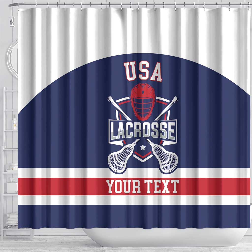 Custom United States Lacrosse Shower Curtain Go Champions Blue Version LT14
