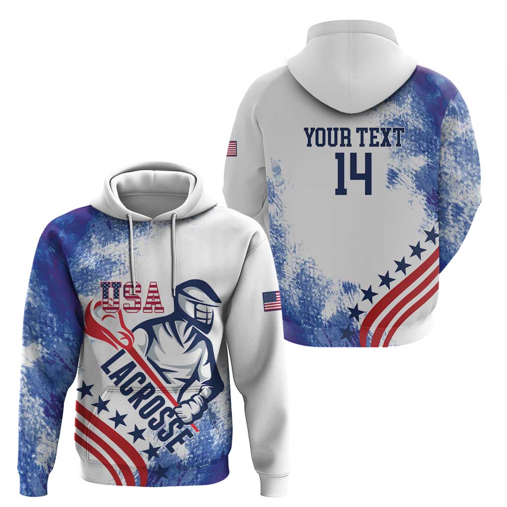 Custom United States Lacrosse Hoodie 2025 Grunge Style LT14