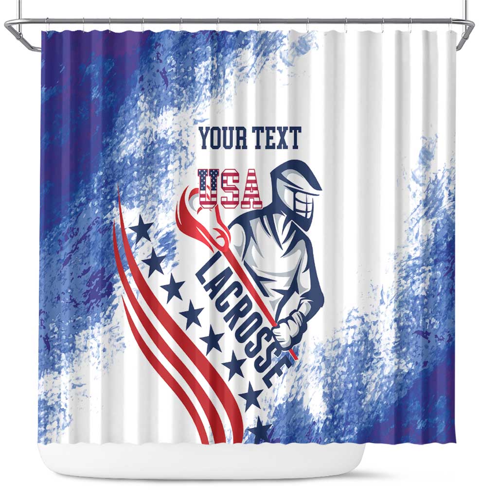 Custom United States Lacrosse Shower Curtain 2025 Grunge Style LT14