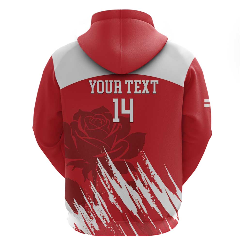 Custom England Lacrosse Hoodie Go Champions Rose LT14