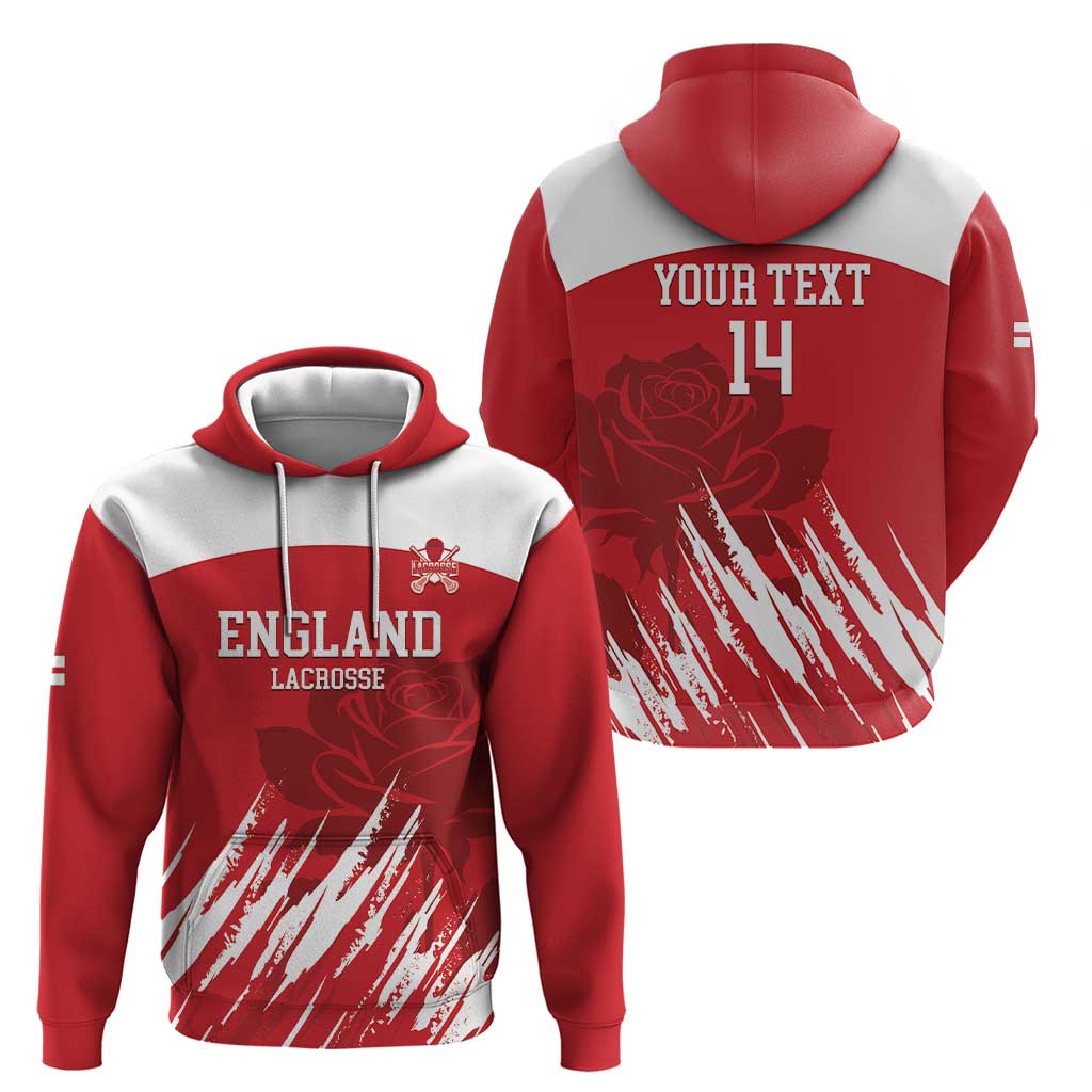 Custom England Lacrosse Hoodie Go Champions Rose LT14