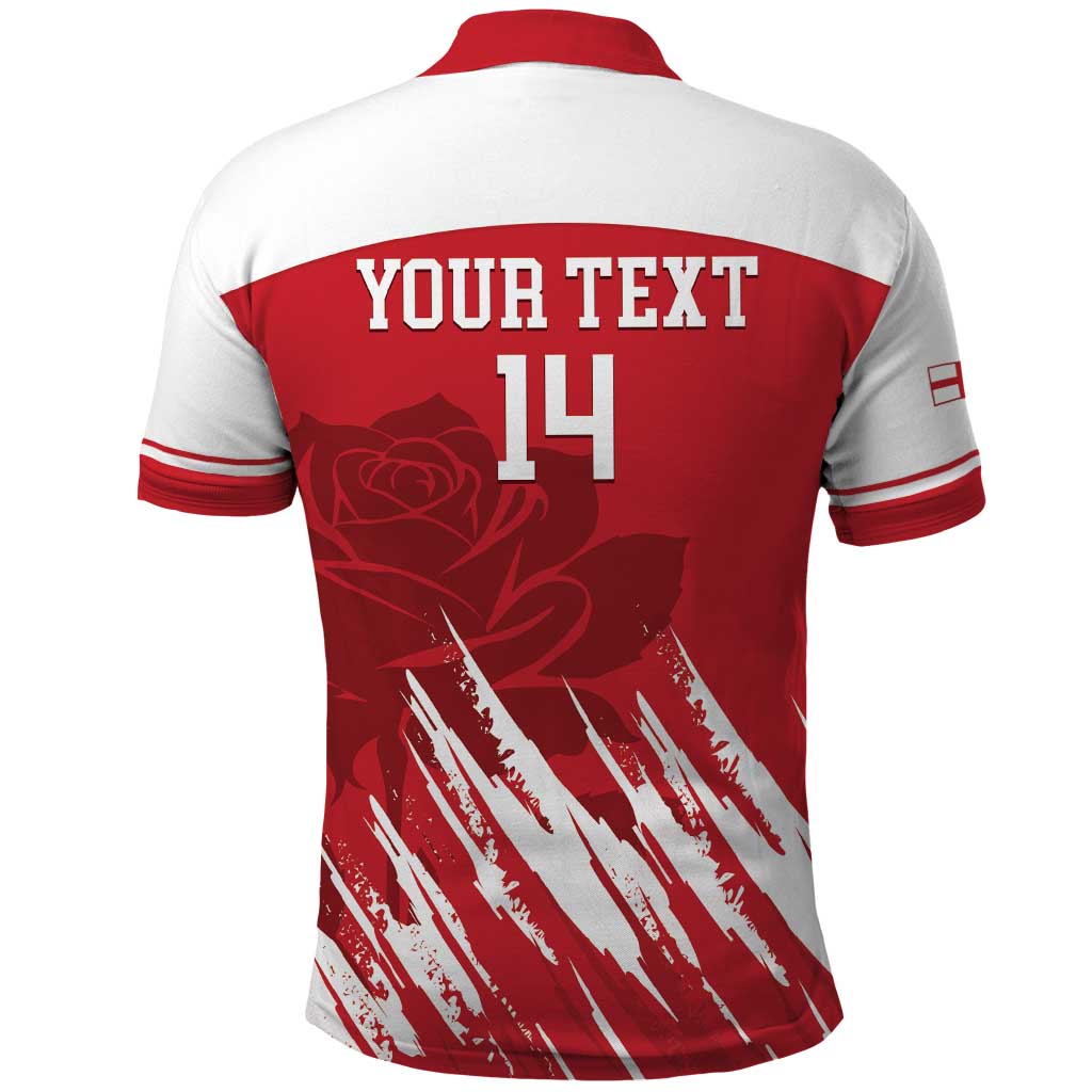 Custom England Lacrosse Polo Shirt Go Champions Rose LT14