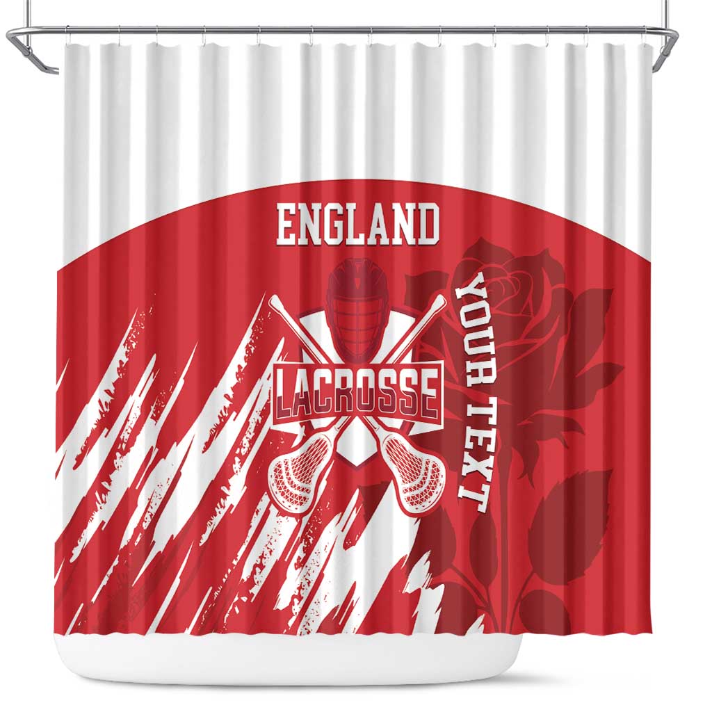 Custom England Lacrosse Shower Curtain Go Champions Rose LT14