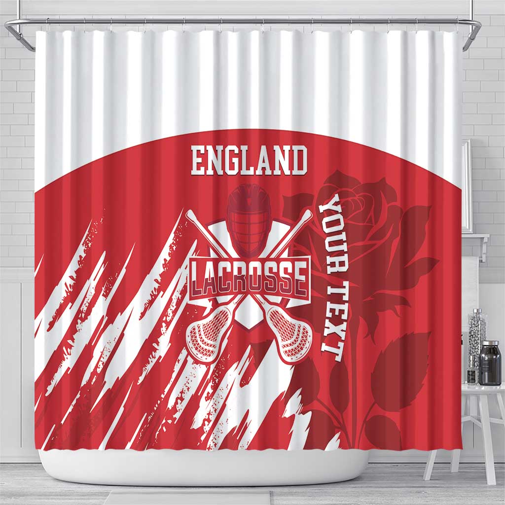 Custom England Lacrosse Shower Curtain Go Champions Rose LT14
