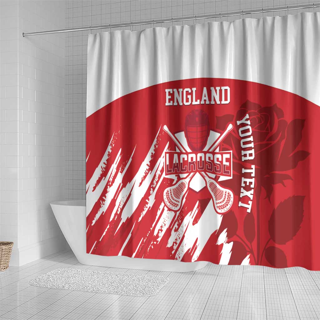 Custom England Lacrosse Shower Curtain Go Champions Rose LT14