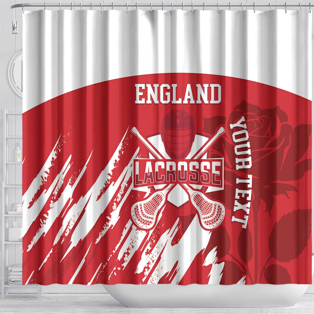 Custom England Lacrosse Shower Curtain Go Champions Rose LT14