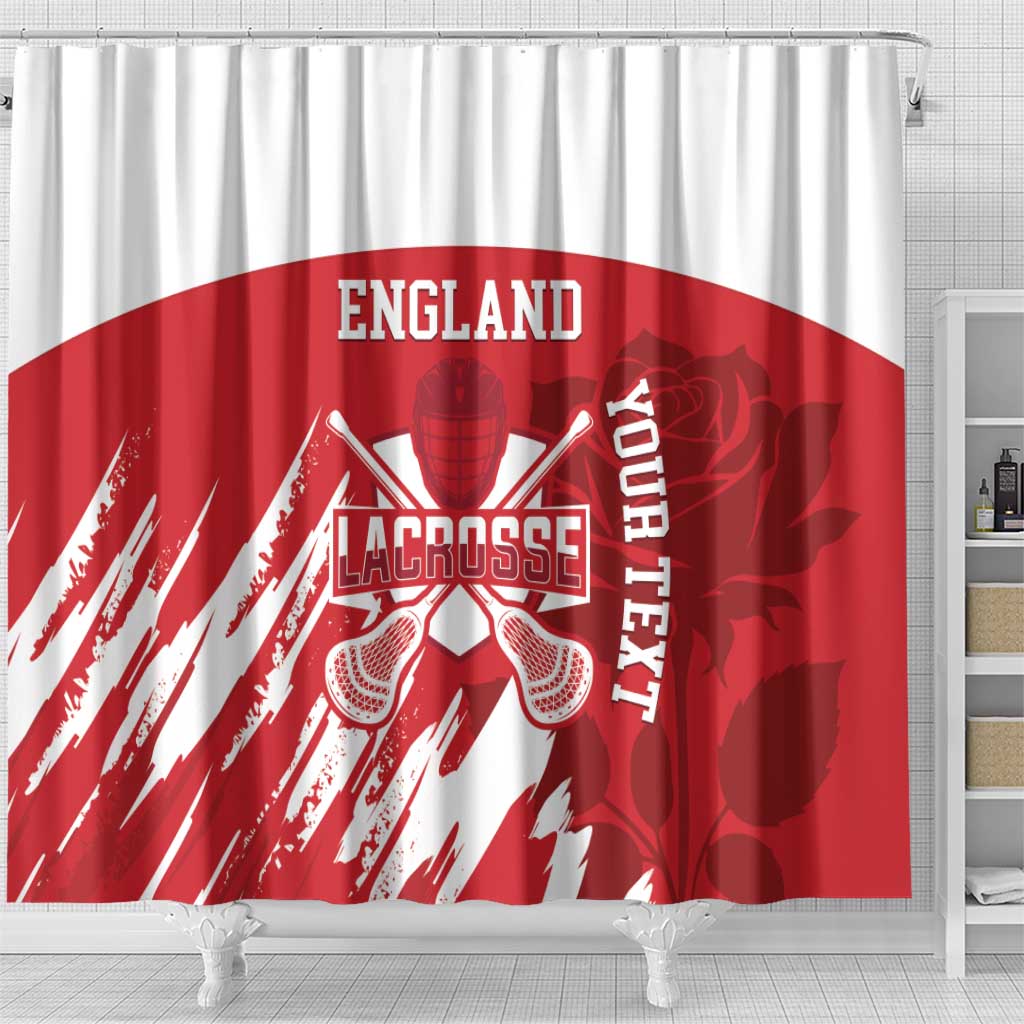 Custom England Lacrosse Shower Curtain Go Champions Rose LT14