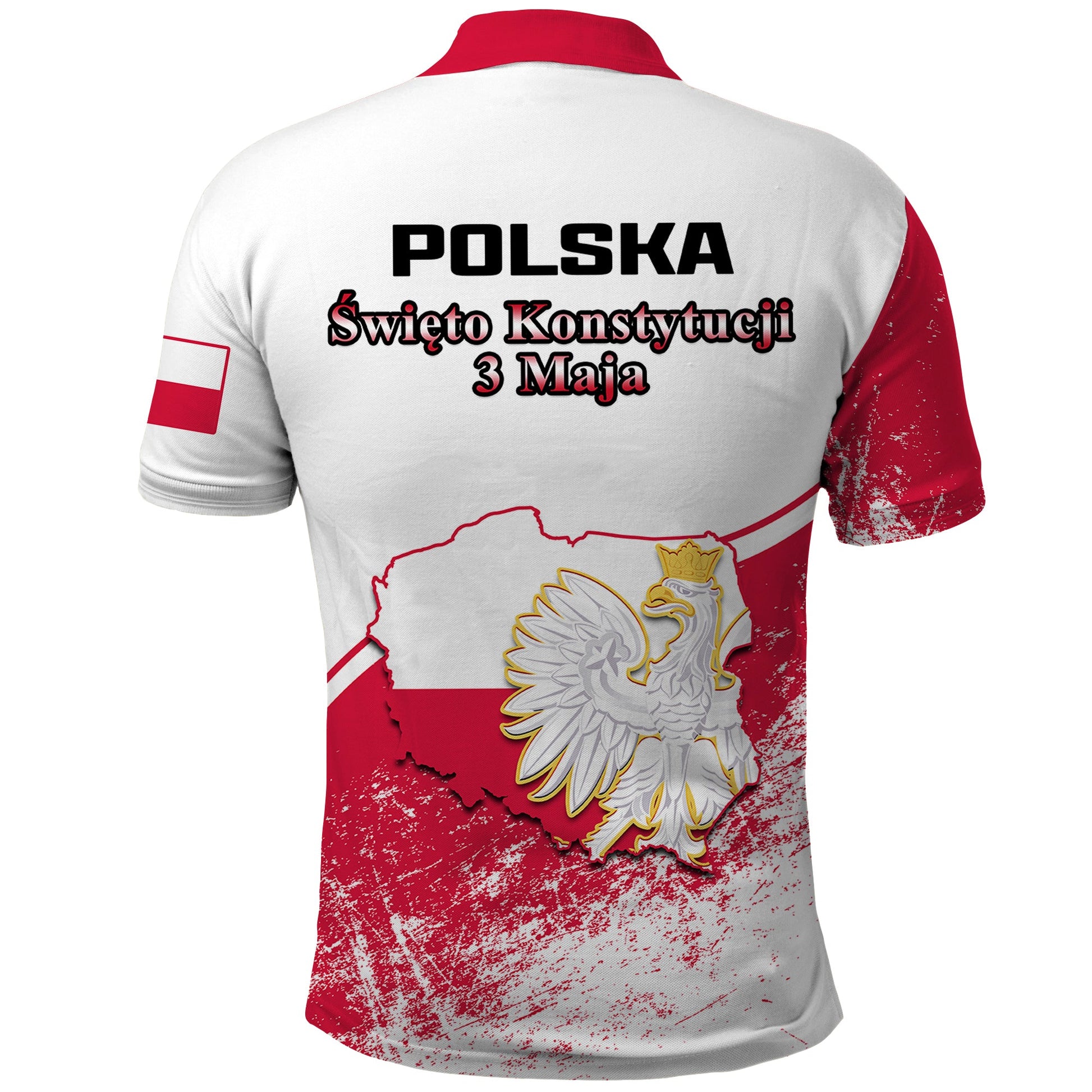 Poland Constitution Day Polo Shirt Coat Of Arms Grunge Style LT14