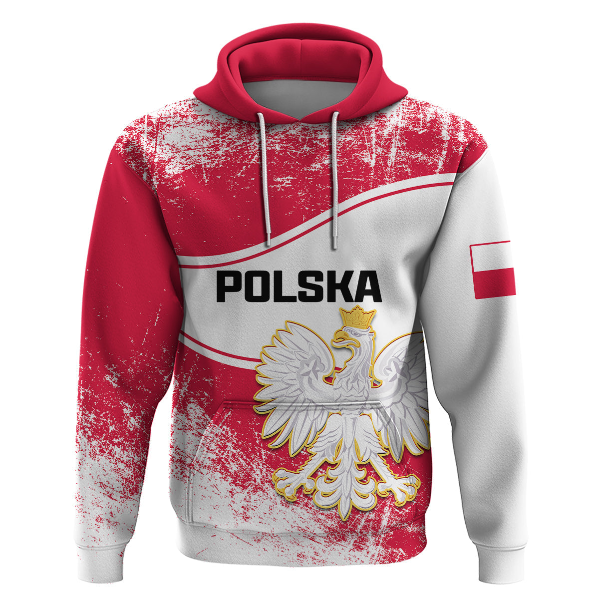 Custom Poland Constitution Day Hoodie Coat Of Arms Grunge Style LT14