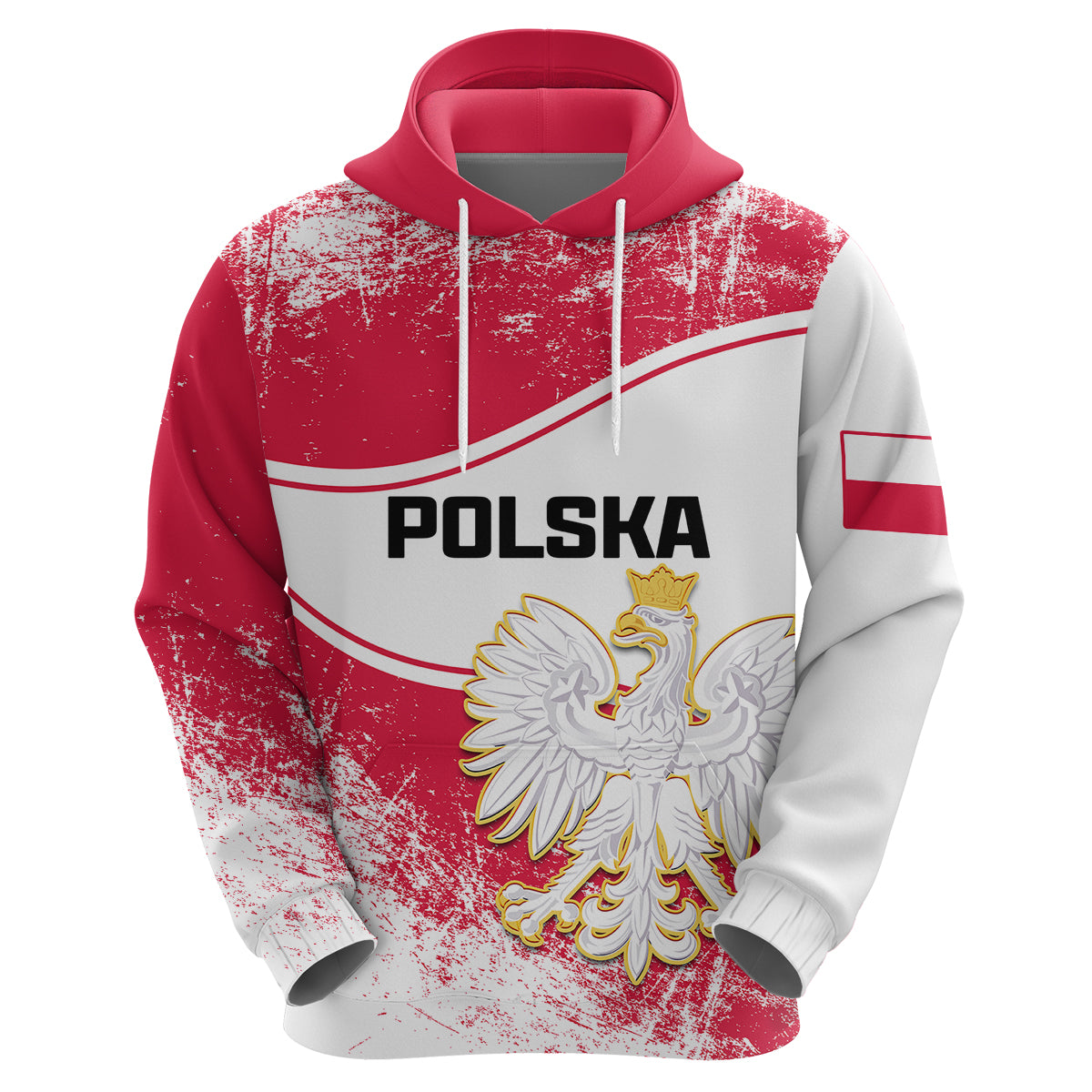 Custom Poland Constitution Day Hoodie Coat Of Arms Grunge Style LT14
