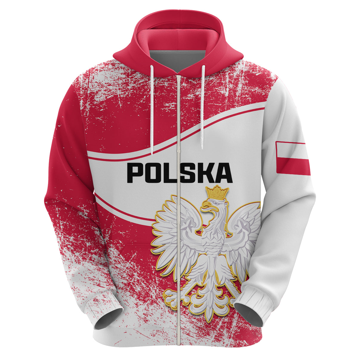 Custom Poland Constitution Day Hoodie Coat Of Arms Grunge Style LT14