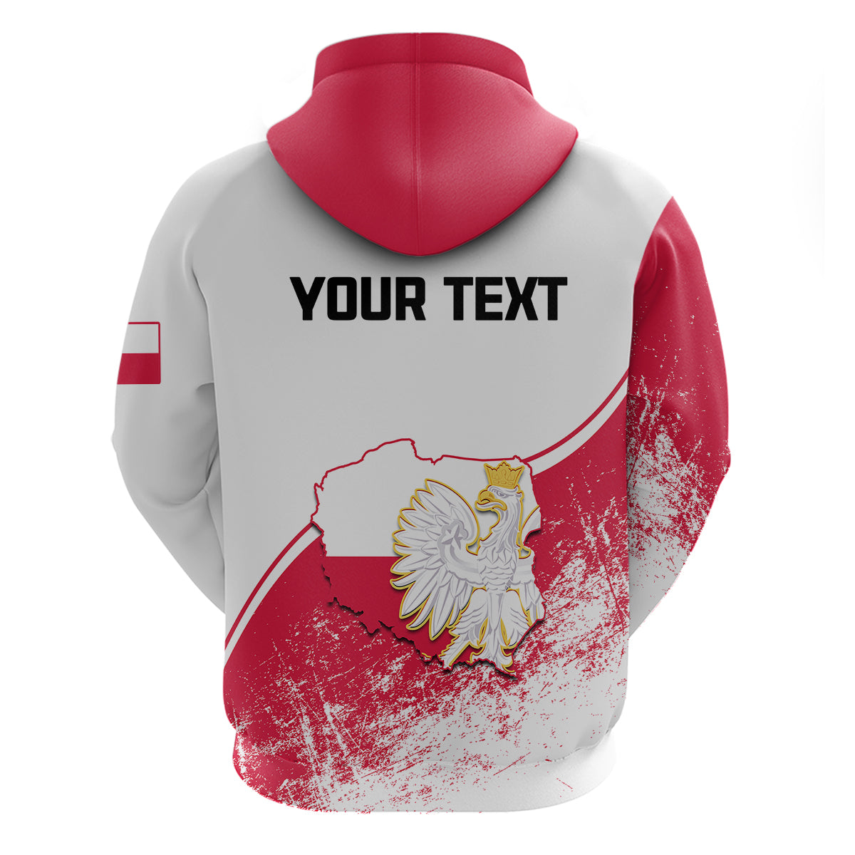 Custom Poland Constitution Day Hoodie Coat Of Arms Grunge Style LT14