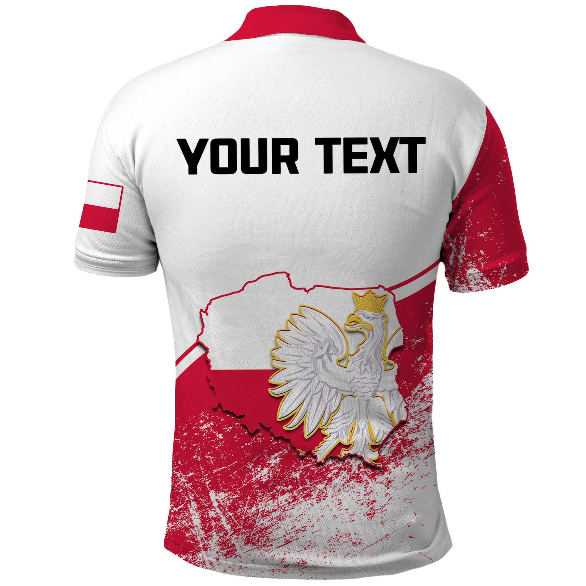 Custom Poland Constitution Day Polo Shirt Coat Of Arms Grunge Style LT14