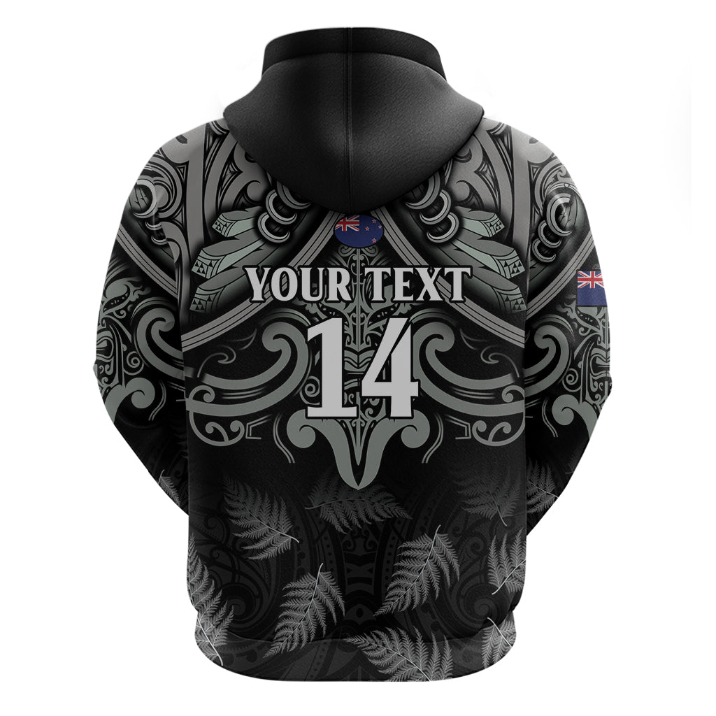 Custom New Zealand Silver Fern Rugby Hoodie All Black Since 1892 Aotearoa Moko Maori LT14