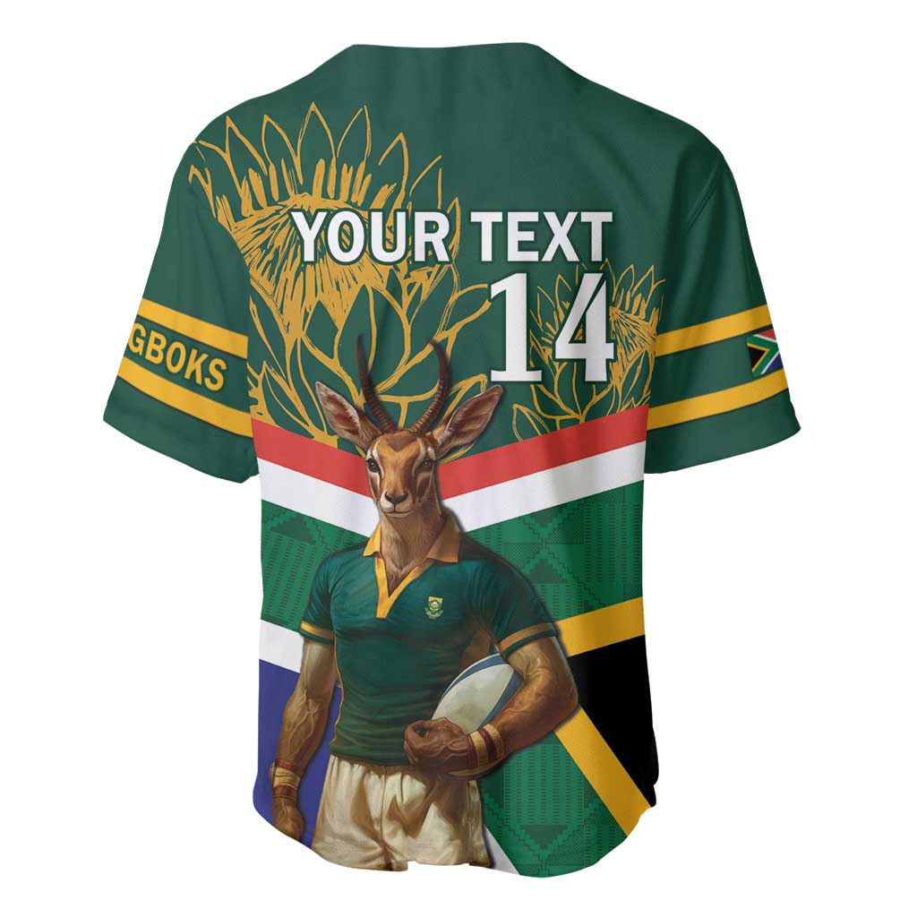 Custom South Africa Rugby Baseball Jersey 2024 Go Springboks Mascot African Pattern LT14