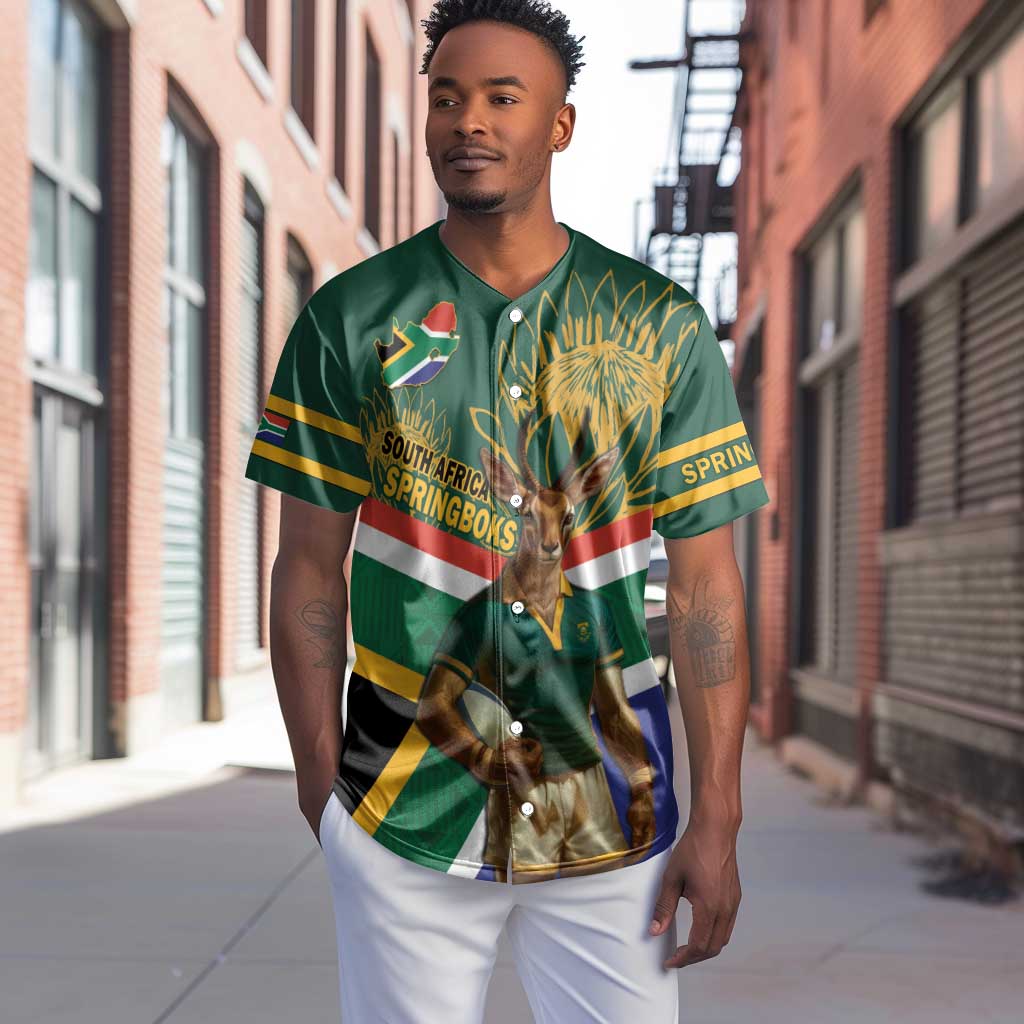 Custom South Africa Rugby Baseball Jersey 2024 Go Springboks Mascot African Pattern LT14